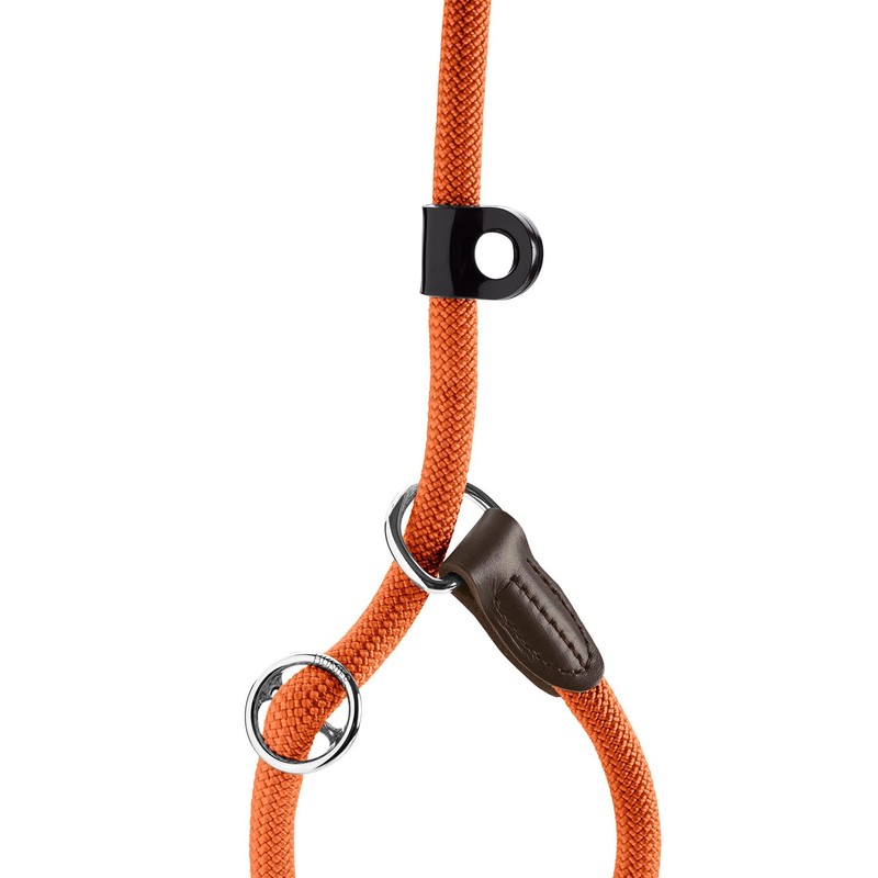 HUNTER Freestyle Retriever Dog Lead Orange Integrated Collar Fully Adjustable