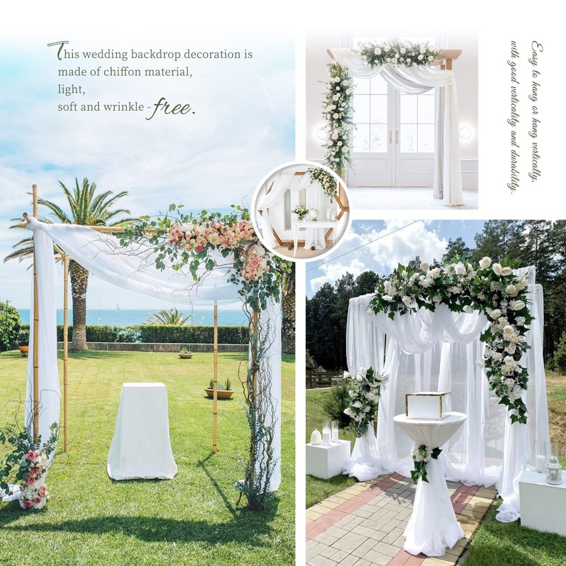 Showgeous Wedding Arch Draping Fabric 1 Panel 28" x20Ft Cream