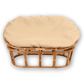 WQZWDFC Double Papasan Cushion Cover for 65×48× 6 inches Cushion Outdoor Replacement Slipcover with Zipper Wicker Egg Chair Cushion Covers Water-Resistant Machine Wash (Khaki, 67 × 47 × 6 inches)