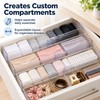 4-Pack Adjustable Drawer Dividers - Clear Expandable Organizers for Drawers,