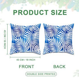 Betadistor Autumn Cushion Covers Included Sets 4 (45cm x 45cm) Luxury Decorative Leaves Print Square Throw Pillow Case Sofa Cushions with Invisible Zipper, Yellow Leaves, 501-0011