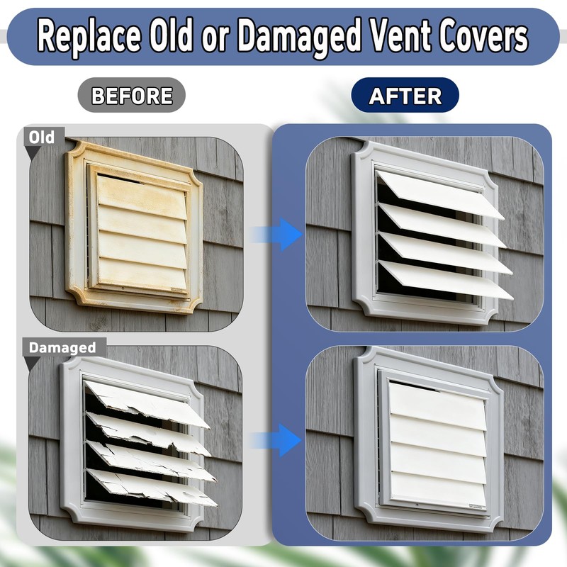4 inch Dryer Exhaust Vent Cover Panel 8Pcs for Outdoor