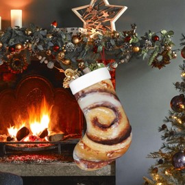 Cinnamon Roll Christmas Stocking, Fun Cinnamon Roll-Themed Christmas Stockings, Cinnamon Roll Lover Holiday Decor, Christmas Stockings for Cinnamon Roll Fans