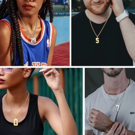 CandyCharms Gold 18K Sports Baseball Jersey Number 77 Necklace Charms Number Pendant for Men