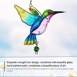 Crystal Suncatcher Hummingbird Pendant Hanging Chandelier Prism Rainbow Maker Ornament for Window Suncatcher Home Garden Decoration