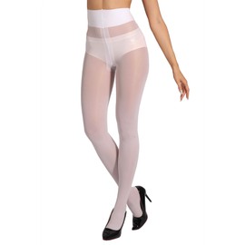 Amzshe Extremely Durable Sheer Black Tights for Women Rip Resistant Control Top Pantyhose with Reinforced Toes