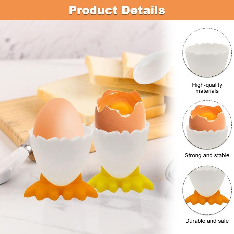 WZHHDM Egg Cups 4Pcs With 1Egg Opener & 1Egg Beater,