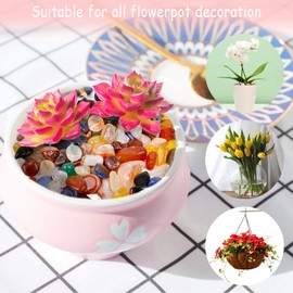 Decorative Stones, 200g Mixed Tumble Stones Colorful Polished Natural Pebbles Small Decorative Rocks for Flowerpot Vase Filled Fish Tank and Garden Decoration (7-12mm)