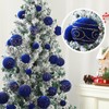 Suzile 48 Pcs Velvet Christmas Tree Ornaments Flocked Christmas Ball