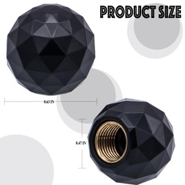 MEAJOO 4PCS Sparkle Ball Style Tire Valve Stem Caps, Air Caps Cover, with Rubber O-Ring, Palstic Air Leakproof Valve Caps Cover fits Cars, Trucks, Bikes, Motorcycles, Bicycles Tire Caps(Black)