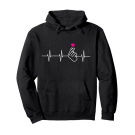 K-Pop Heartbeat K-Drama Heart Hand Korean Pop Music Fan Gift Pullover Hoodie