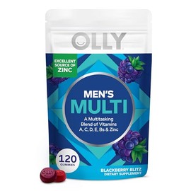 OLLY Men's Multi Gummies – Daily Multivitamin Supplement with Vitamins A, C, D, E, B Vitamins & Zinc, Blackberry Flavor 60 Day Supply - 120 Count