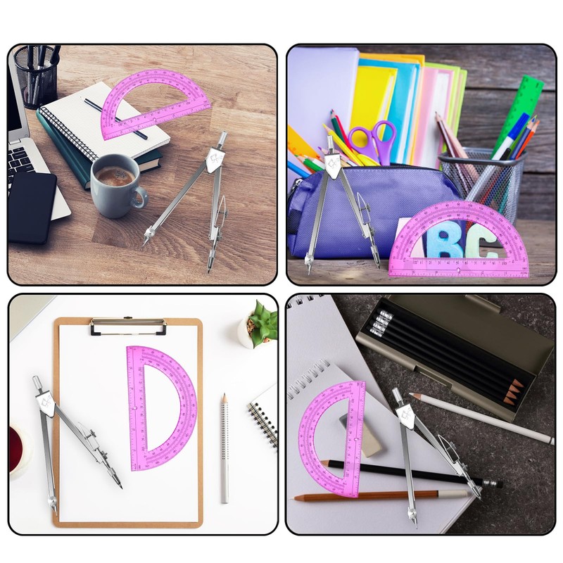 Tdfronien Students Geometry Math Set, Drawing Compass and 6 Inch