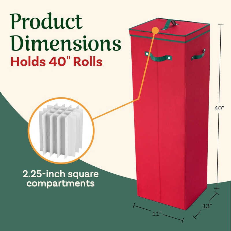 Wrapping Paper Storage Box - Holds 20 Rolls of Gift