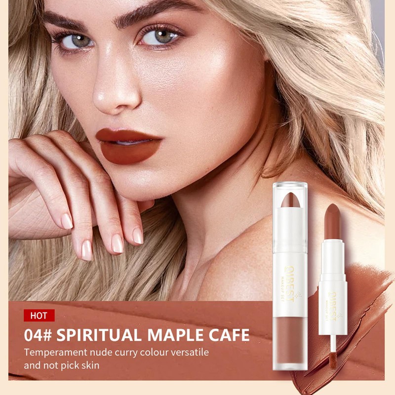 HWSHQY OO Dual Ended Lip Makeup,2-in-1 Matte Liquid Lipstick Lip