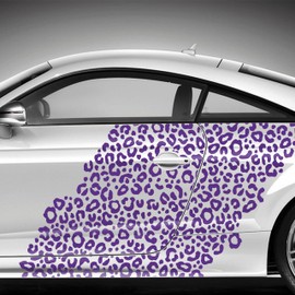 Finest Folia Set of 6 DIN A4 Sheets Car Stickers Leopard Pattern Motorcycle Bus Sticker Car Accessories Leopard Print Tuning Decor Design Film K172 (Light Purple)