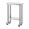 Vevor Stainless Steel Work Table with Wheels 24 x 12