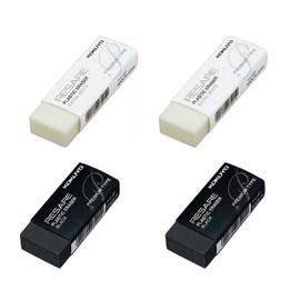 Kokuyo Risare Premium Type Eraser, Poppy - 97 x 2, Poppy - 91 x 2, White, Black, 4 Pieces