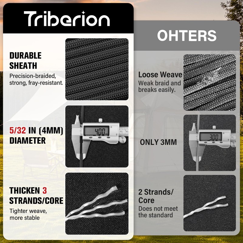 Paracord Rope 550 lb - 100ft 5/32" Parachute Cord 4MM