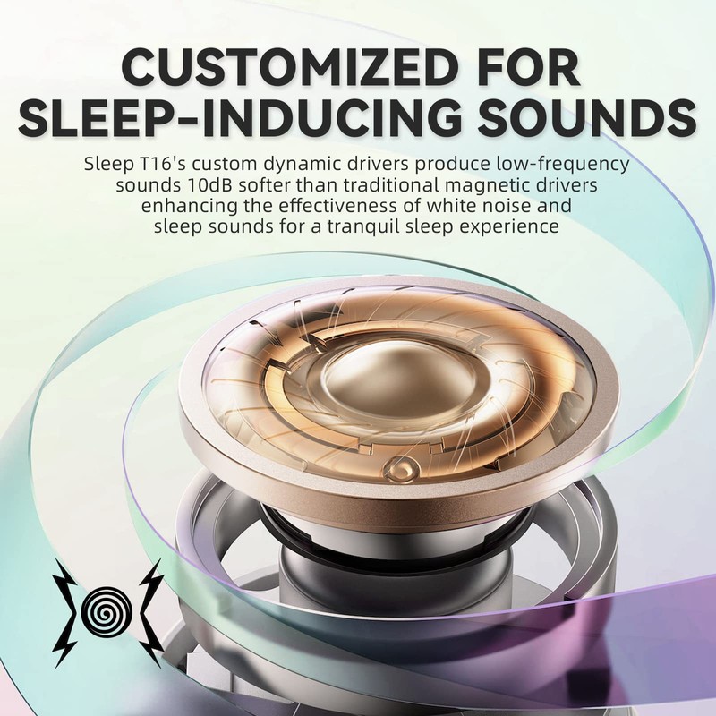Mudtun Sleep Earbuds Ultra-Thin Wireless Bluetooth 5.3 Earbuds for Side