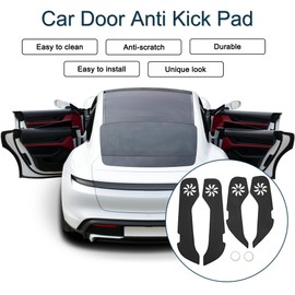 X AUTOHAUX Leather Car Door Anti Kick Pad Sticker for Volkswagen Passat 2016 Door Side Edge Guard Protector Interior Accessories Black 1 Set