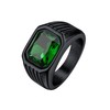 Bestyle Cool Black Classic Green Emerald Square Signet Ring With