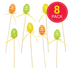 Baker Ross FX960 Easter Egg Picks - Pack of 8, Easter Embellishments for Crafts