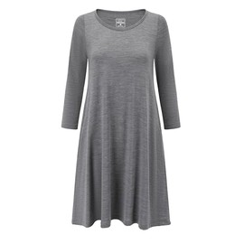 Adeptwool Womens Merino Wool Swing Dress Sleeve Flare with Pockets