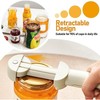 Abrebotellas Retráctil, Tapa Ajustable de Acero Inoxidable Multifuncional, Abridor de