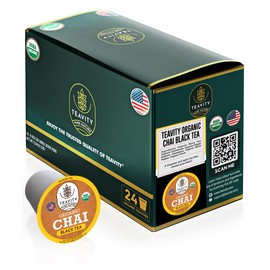Organic Chai Black Tea Pods for Keurig Naturally Caffeinated by Teavity (24 Tea Pods)