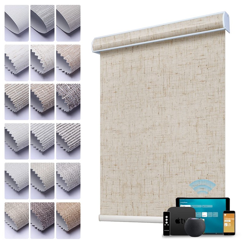 Weffort Motorized Window Shade,Work with HomeKit, 100% Blackout Smart Blind,