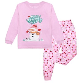 GRPSKCOS Kids Christmas Pajamas Toddler Kids Sleepwear Boys Girls Santa Claus Pajamas Winter Nightwear(03 Christmas Snowman 11 Years)