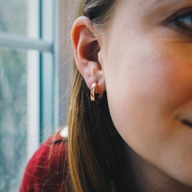 Philip Jones Rose Gold Plated Hoop Earrings