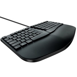 MCSaite Wired USB Compact Ergonomic Keyboard - Split Keyboard with Cushioned Wrist and Palm Support - 15.9x8.66x1.18 inches - Black - US English