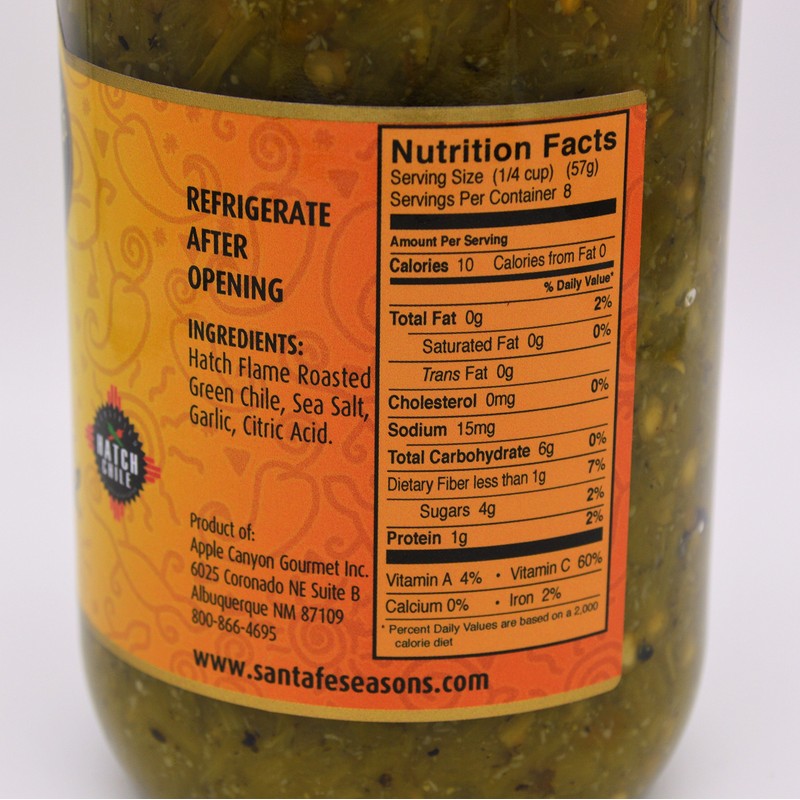 SANTA FE SEASONS Roasted Green Chile Hot, 16 OZ