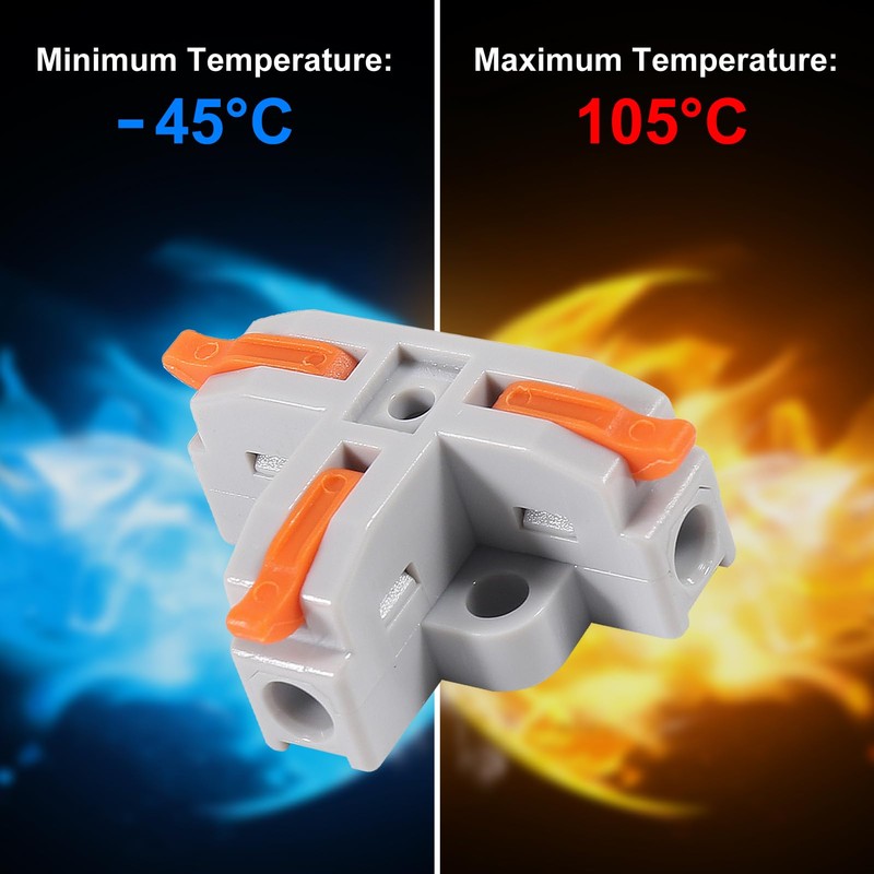 10pcs Compact Wire Conductor Connector, T-Shape Lever Nut Wire Connector,