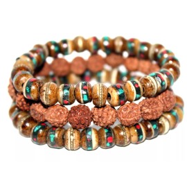 Tibetan prayer beads healing bracelet Adjustable wrist mala yoga bracelet E3