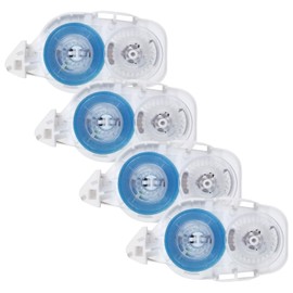 Double-Sided Permanent Glue Tape Refill One Action 1920-1/3" (8.4mm) Width x 26' (8m) Length - 4 Pack Refills- Scrapbooking, Crafts, Journaling, and Gift Wrapping Adhesive Tape Runner by Plus