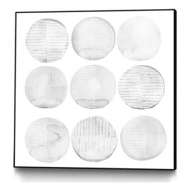 Giant Art Canvas  20x20 Soft Circles II Framed in Multi-Color