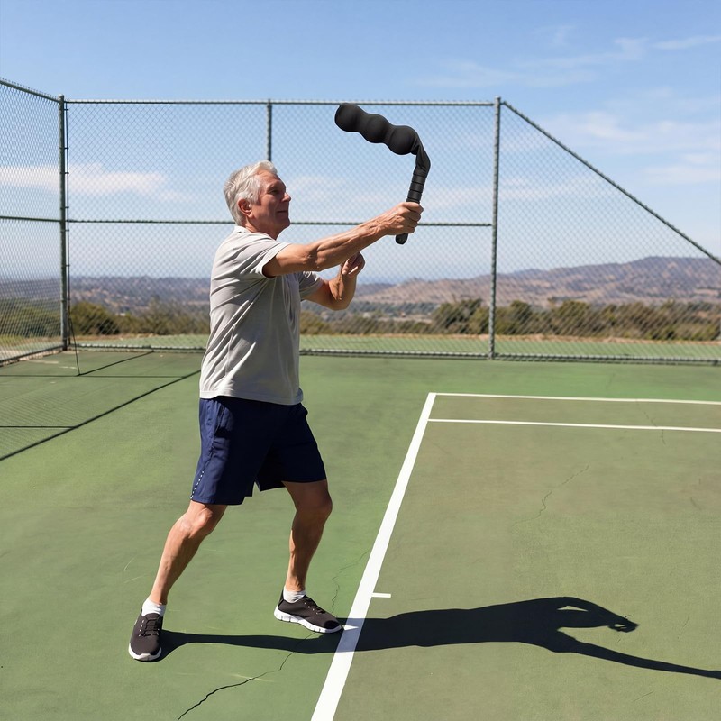 VercanMonth Tennis Serve Trainer Rebound Aid Moving Ball Tool Improves