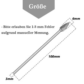 Mesee 10 Piece Rotary Burr Set, Tungsten Steel Burr, Rasp Set, Carbide Burr, Woodworking Grinding Head, Rotary Tool Tungsten Steel Grinder for Carving, Engraving, Drilling, 100 mm