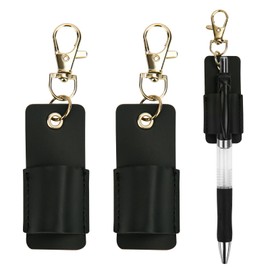 3pcs Pen Holder for Lanyard, Retractable Leather Pen Holder Clip Portable Neck Lanyard Pen Keychain Badge Pens for Nurses Courier Clerk Office Staff