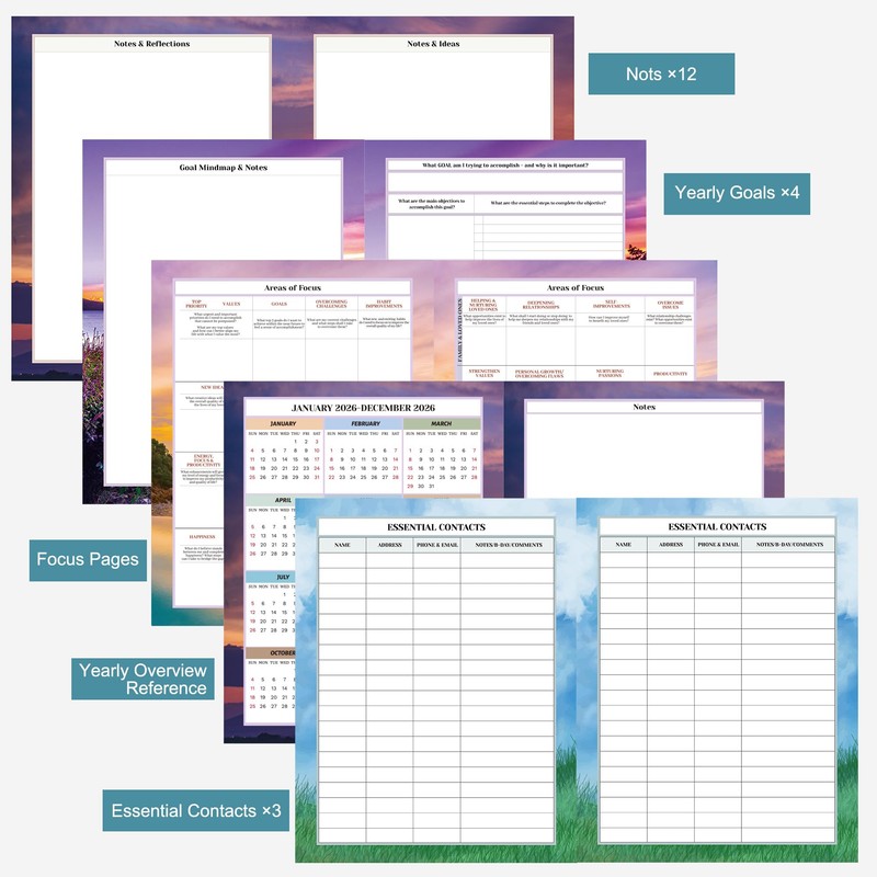 CAGIE 2026 Planner Weekly and Monthly (Jan. 26-Dec. 26), 12