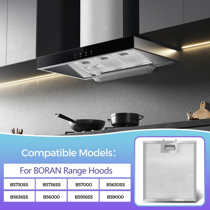 2 Pack-S97018029 Range Hood Filter Replacement, Upgraded Stainless steel frame