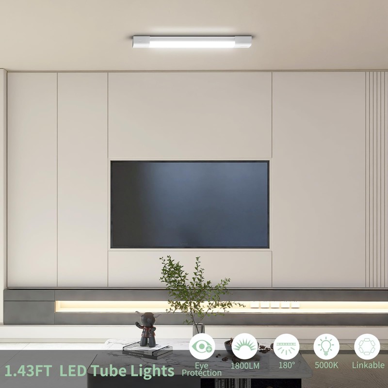 Airand 5000K LED Ceiling Light Fixture with Plug, Utility Shop