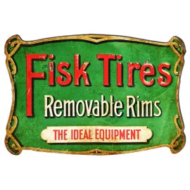 Handmade Fisk Tires Removable Rims Reproduction Metal Sign 23.6x15.8