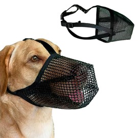 Mesh Dog Muzzle, Breathable Dog Mask Anti Bark Muzzle Puppy Muzzles Mesh for Large Dogs Anti Bite Dogs Training Muzzles Adjustable Pet Mask for Biting Grooming Barking Chewing Licking - L
