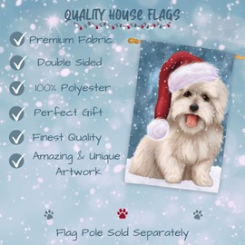 Doggie of the Day Coton De Tulear Dog House Flag - Christmas Let it Snow - Holiday Outdoor Double Sided Pet Portrait Home Garden Decor 28"w x 40"h, HFLG60923