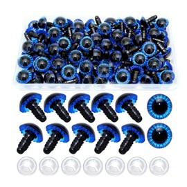 100Pcs Safety Eyes and Secure Washers - Thalinfayi 15mm Blue Plastic Safety Eyes Craft Eyes for Amigurumi, Crafts, Crochet Doll DIY Projects Supplies