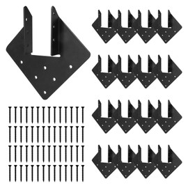 Rasugarlary 32 Pcs Hurricane Ties for Rafter, 12-Gauge Hurricane Straps for 2x4 Post(Actual 1.5"x3.5"), Heavy Duty Joist Hangers for Roofing Trusses Wood Timber Steel Connectors, Black with Screws